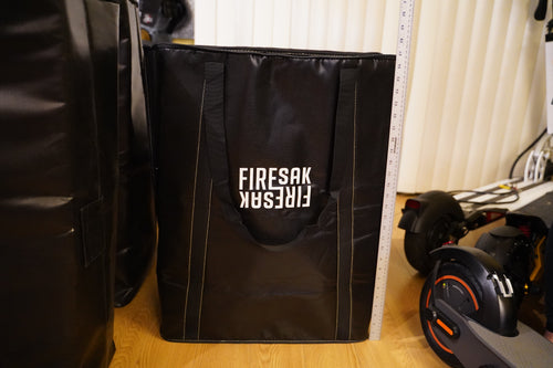Fir Resistant bag Standing Upright Next To Electric Scooter