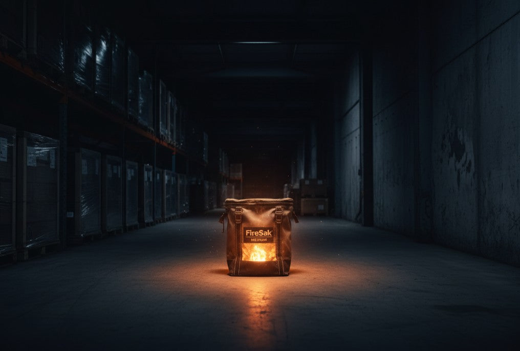 Dark warehouse with a glowing bag of flour in the center