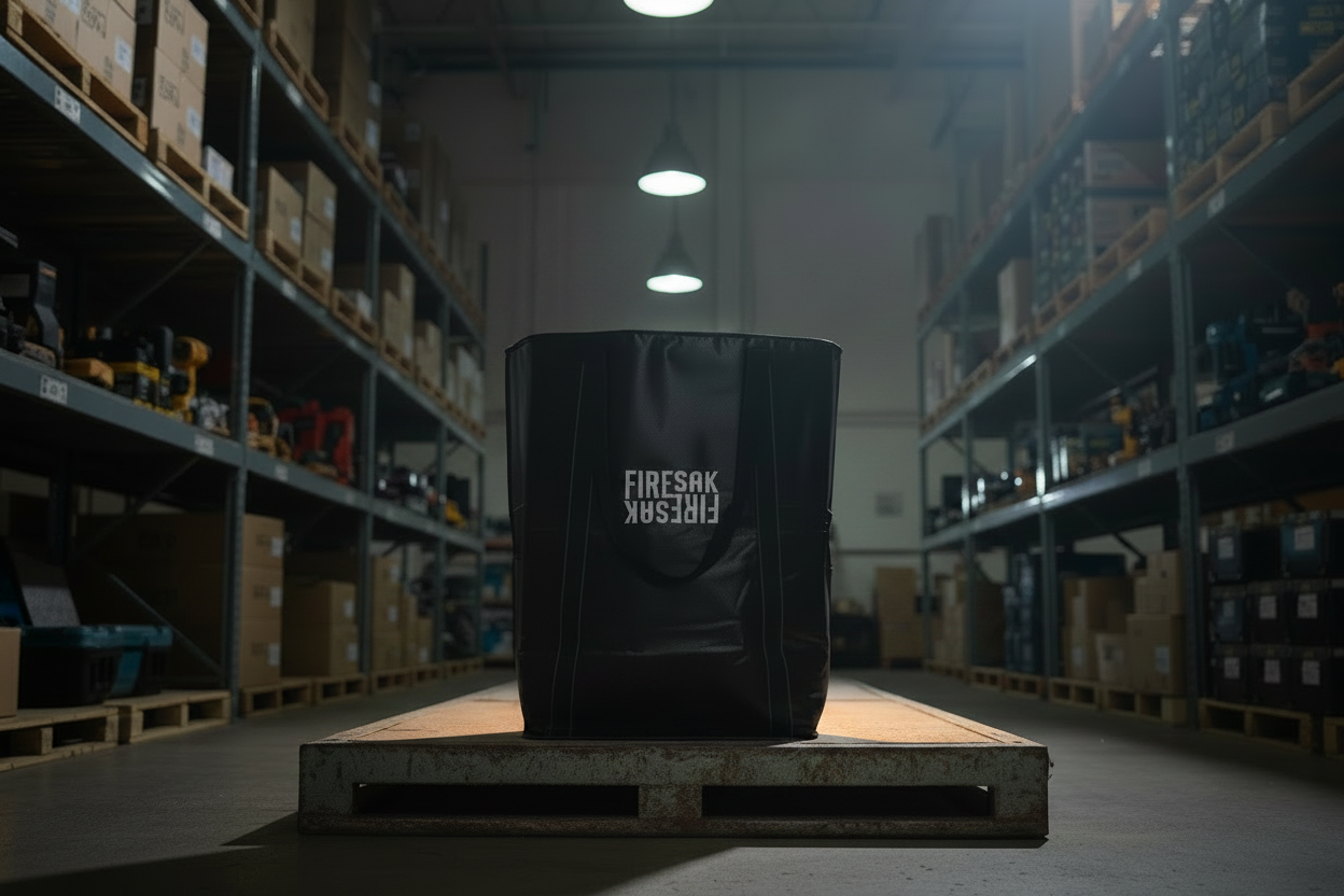 FireSak Bag - Front Lit on Pallet