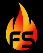 Flame logo with 'FS' initials on a black background